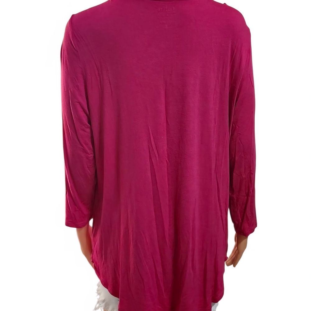 Soho Deep Red Crisscross V-Neck Blouse - Picture 4 of 7